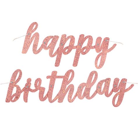 happy birthday banner rose gold|rose gold happy birthday sign.